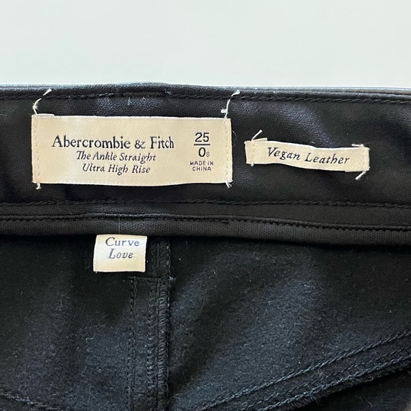 Abercrombie & Fitch Black Faux Leather Ultra High Rise Ankle Straight Pants - Picture 6 of 6